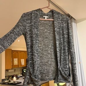 Black, grey and white cardigan with pockets